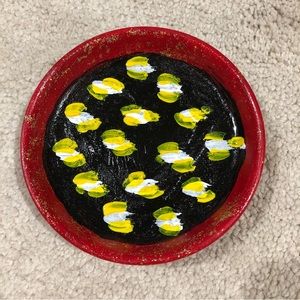 Ceramic Handpainted Leopard Print Jewelry Trinket Dish